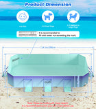 MoKo Non-Inflatable Swimming Pool for Kids and Pets, Rectangular Framed Swimming Pools, Foldable Dog Pool with Sturdy Support, Space-Saving Kiddie Pool, Collapsible Kids Pool, M Size, Glacial Blue