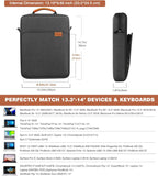 MoKo 13.3-14 Inch Laptop Sleeve Bag Fits MacBook Pro M3/M2 14" 2023, MacBook Pro 13" M2, New MacBook Air 13.6" M3/M2 2024/2022,Tab S8 Ultra 14.6",Handle Carrying Case with Shoulder Strap, Black & Gray