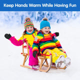 MoKo Toddler Mittens, Ski Kids Mittens, Waterproof & Windproof Mittens for Girls Boys, Thermal Warm Fleece Winter Snow Gloves for Kids, Fits 4-6 Years, Black
