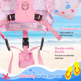 MoKo Kids Swimming Vest, Toddler Floaties, Arm Band Floaties with Adjustable Strap, Swim Jacket Water Wing Pool Float, Water Sports Learning Swim Training Equipment, Pink Whale