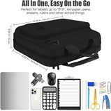 MoKo Zipper Binder, 2 inch 3 O-Ring Binder with Zipper, Multi-Pocket Organizer with Shoulder Strap Handle, 500 Sheet Capacity Zipper Binder for Middle School Student, Black