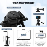 MoKo Camera Tripod for iPad - 70" Phone Tripod Stand with Travel Bag, Tripod for iPhone with Phone Holder, Wireless Remote, Travel Tripod for Camera DSLR SLR, Cell Phones, Tablets, Projector, Webcam
