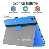 MoKo Case for All-New Amazon Fire HD 10 Tablet (7th Generation and 9th Generation, 2017 and 2019 Release) - Slim Folding Stand Cover with Auto Wake/Sleep for 10.1 Inch Tablet, BLUE