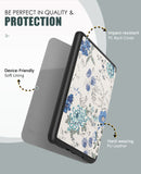 MoKo Case for All-new 7" Kindle Paperwhite (12th Generation-2024) and Kindle Colorsoft Signature Edition 2024, Lightweight Shell Cover with Auto Wake/Sleep for Kindle Paperwhite 2024,White Blue Floral