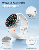 MoKo Sport Band for Samsung Galaxy Watch 8 Band 40mm 44mm/Galaxy Watch 8 Classic 46mm, Soft Silicone Replacement Strap for Men Women, S/M, White