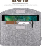 MoKo 9-11 Inch Felt Tablet Sleeve Bag Carrying Case Fits Tab S8 11", iPad Pro 11 inch, iPad 10th Generation 10.9", iPad 9th/8th/7th 10.2", iPad Air 5/4th 10.9", iPad 9.7", Tab A8 10.5" - Light Gray