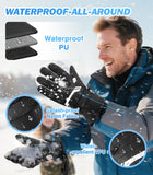 MoKo Wasserdicht Winter Handschuhe Mann Frau, Thermo 3M Thinsulate Handschuh Kalt Wetter, Touchscreen&Anti-Rutsch Griff Ski Handschuh für Snowboarden Radfahren Laufen Wandern Autofahren Outdoor Sport