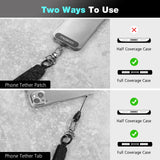 MoKo Universal Crossbody Cell Phone Lanyard Strap for iPhone, 1 Pack, Black