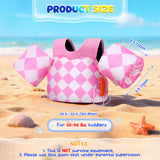 MoKo Toddler Swim Vest for Kids, Arm Floaties for Toddler 20-30-50 lbs, Water Wings with Emergency Whistle, Cute Arm Band Pool Floaties Swim Training Equipment for Beach, Pool, Pink Diamond Pattern