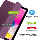 MoKo for iPad 10th Generation Case 2022, Slim Stand Hard PC Translucent Back Shell Smart Cover Case for iPad 10th Gen 10.9 inch 2022, Support Touch ID, Auto Wake/Sleep, Deep Purple