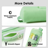 MoKo Pen Holder for Notebook, Pencil Pouch with Adjustable Elastic Band, Slim Portable Zipper Pen Pouch Holder for Planners, Journals, Book, Green
