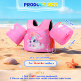 MoKo Toddler Swim Vest for Kids, Arm Floaties for Toddler 20-50 lbs, Water Wings with Emergency Whistle, Cute Arm Band Pool Floaties Swim Training Equipment for Pool, Light Pink Crown Diamond Unicorn