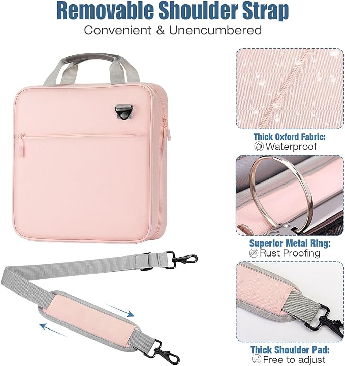 MoKo 2-Inch Zipper Binder with Strap