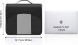 MoKo Zipper Binder, 3-Inch 3 Rings Binder with Zipper, 600 Sheet Capacity Multi-Pocket School Bag Organizer, Handle and Shoulder Strap Included, Black & Gray