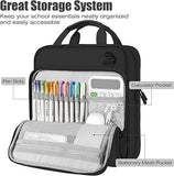 MoKo Zipper Binder, 2 inch 3 O-Ring Binder with Zipper, Multi-Pocket Organizer with Shoulder Strap Handle, 500 Sheet Capacity Zipper Binder for Middle School Student, Black