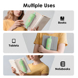 MoKo Pen Holder for Notebook, Pencil Pouch with Adjustable Elastic Band, Slim Portable Zipper Pen Pouch Holder for Planners, Journals, Book, Green