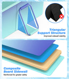 MoKo Non-Inflatable Swimming Pool for Kids and Pets, Rectangular Framed Swimming Pools, Foldable Dog Pool with Sturdy Support, Space-Saving Kiddie Pool, Collapsible Kids Pool, M Size, Glacial Blue
