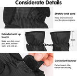 MoKo Toddler Mittens, Ski Kids Mittens, Waterproof & Windproof Mittens for Girls Boys, Thermal Warm Fleece Winter Snow Gloves for Kids, Fits 4-6 Years, Black