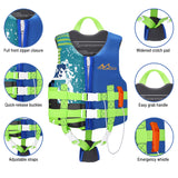 MoKo Swimming Vest for Kids 46-77 lbs, Clearance Children Swim Vests Water Activity Equipment Cute Pattern Watersports Swimming Device for Toddlers Boys Girls, L Size - Indigo