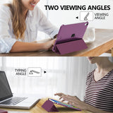 MoKo for iPad 10th Generation Case 2022, Slim Stand Hard PC Translucent Back Shell Smart Cover Case for iPad 10th Gen 10.9 inch 2022, Support Touch ID, Auto Wake/Sleep, Deep Purple