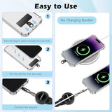 MoKo Anti-theft Phone Tether, Phone Lanyard Retractable Steel Line Cellphone Strap with Locking Carabiner and Metal 360° Tether Tab for Outdoor Skiing Hiking Climbing Fishing, Black