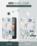 MoKo Case for All-new 7" Kindle Paperwhite (12th Generation-2024) and Kindle Colorsoft Signature Edition 2024, Lightweight Shell Cover with Auto Wake/Sleep for Kindle Paperwhite 2024,White Blue Floral