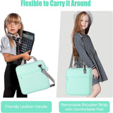 MoKo Zipper Binder, 2 Inch 3 ring Binder with Zipper,500 Sheets Capacity Zipper Binder with Shoulder Strap & Handle,Multi-Pocket Zipper Binder Organizer for Middle School, Mint Green