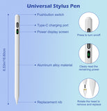 MoKo Stylus Pens for Touch Screens, Fast Charge Stylus Pen for Apple iPad/iPhone/Samsung/Lenovo/IOS/Android Tablets&Smart Phone Universal Stylus Capacitive Screen Pencil with Power Display, White