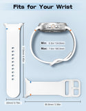MoKo Sport Band for Samsung Galaxy Watch 8 Band 40mm 44mm/Galaxy Watch 8 Classic 46mm, Soft Silicone Replacement Strap for Men Women, S/M, White