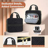 MoKo Bible Cover, Large Bible Cover Case for Women, Multi-Pockets Bible Carrying Church Bag Bible Book Cover with Pen Slots, Handle & Shoulder Strap, Black