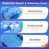 MoKo Toddler Swim Vest - Cute Toddler Floaties with Emergency Whistle for Boys and Girls 22-66 lbs Water Wings Arm Band Floaties Swim Training Equipment for Beach Swimming Pool Sea, Blue Shark