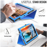MoKo Case for All-New Amazon Fire HD 10 Tablet (7th Generation and 9th Generation, 2017 and 2019 Release) - Slim Folding Stand Cover with Auto Wake/Sleep for 10.1 Inch Tablet, BLUE