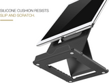 MoKo Phone/Tablet Stand, Foldable Desktop Holder Fit with iPhone 15/Plus/Pro/Pro Max, iPhone 14/Pro/Max, iPad 9/ iPad mini 6, iPad Pro 11, 10.2, 12.9, Air 5/4/3, Mini 5, Steam Deck, Black (Large)