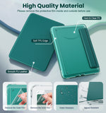 MoKo Detachable Magnetic Case for All-new 7" Kindle Paperwhite 12th Generation 2024 & Kindle Colorsoft 2024/2025,Ultra Clear Back Scratch-Proof Light & Shell Cover with Auto Wake/Sleep, Jade Green