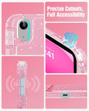 MoKo Slim Case for iPad (A16) 11th Generation 11 Inch 2025,iPad 10th Generation 2022 10.9 Inch,Glitter Smart Cover with Pencil Holder,Sparkly Clear Back Shell,Auto Wake/Sleep, Glitter Bouquet Pink
