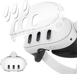 MoKo Accesorios VR para Meta Quest 3, Cubierta Protectora de Casco de RV para Meta Quest 3, Carcasa Protectora de Casco de RV Corte Preciso Protector de Vidrio Templado de Lente, Transparente