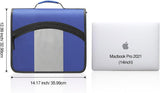 MoKo Zipper Binder, 3 inch 3 Ring Binder with Zipper, 600 Sheet Capacity Multi-Pocket School Binder organizer, Handle and Shoulder Strap Included, Blue & Gray