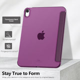 MoKo for iPad 10th Generation Case 2022, Slim Stand Hard PC Translucent Back Shell Smart Cover Case for iPad 10th Gen 10.9 inch 2022, Support Touch ID, Auto Wake/Sleep, Deep Purple