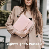 MoKo 9-11" Tablet Tasche Hülle für 11 Zoll iPad Air M2 2024, iPad Pro 11 M4 2024, iPad Air 5/4/3/2/1, iPad 10th/9/8/7 Gen 10,2, Galaxy Tab S9 11" 2023, Polyester Schutzhülle mit Fächer, Rosa