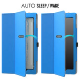 MoKo Case for All-New Amazon Fire HD 10 Tablet (7th Generation and 9th Generation, 2017 and 2019 Release) - Slim Folding Stand Cover with Auto Wake/Sleep for 10.1 Inch Tablet, BLUE