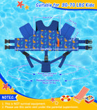 MoKo Toddler Swim Vest for Kids, Swim Arm Floaties 30-70 lbs Cartoon Swimming Water Wings with Crotch Strap, Pool Float Vests Sleeves Shoulder Straps Arm Band for Children, Blue Dinosaurs