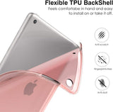 MoKo Case for iPad 9th Generation 2021/ iPad 8th Generation 2020/ iPad 7th Generation 2019, Soft Translucent TPU Frosted Back Cover Slim iPad 10.2 inch Case with Stand, Auto Wake/Sleep, Rose Gold