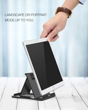 MoKo Phone/Tablet Stand, Foldable Desktop Holder Fit with iPhone 15/Plus/Pro/Pro Max, iPhone 14/Pro/Max, iPad 9/ iPad mini 6, iPad Pro 11, 10.2, 12.9, Air 5/4/3, Mini 5, Steam Deck, Black (Large)