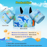 MoKo Toddler Swim Vest for Kids, Swim Arm Floaties 22-66 lbs Boys and Girls Cartoon Swimming Water Wings Pool Float Vests Sleeves Shoulder Straps Arm Band for Children Learn to Swim, Blue Shark