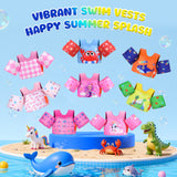 MoKo Toddler Swim Vest for Kids, Arm Floaties for Toddler 20-30-50 lbs, Water Wings with Emergency Whistle, Cute Arm Band Pool Floaties Swim Training Equipment for Beach, Pool, Pink Diamond Pattern
