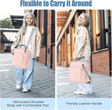 MoKo Zipper Binder, 2 inch 3 Ring Binder with Zipper, 500 Sheet Capacity Zipper Binder with Shoulder Strap Handle,Multi-Pocket Zipper Bag for Middle School Student, Pink