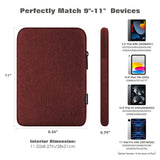 MoKo 9-11 Inch Tablet Sleeve Bag Carrying Case Fits New 11inch iPad Air M3, iPad A16 2025, iPad Pro 11 M4, Air 5/4/3, iPad 10/9/8th Gen, Tab S8/S9 11", Wine Red
