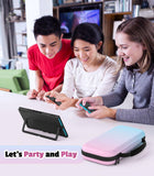 MoKo Carrying Case for Nintendo Switch 2(2025), Protective Hard Shell Portable Travel Carry Case Pouch holds 10 Cartridges with Pockets for Switch 2 Accessories and Games, Blue Pink