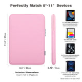 MoKo 9-11 Inch Tablet Sleeve Bag Carrying Case Fits New 11inch iPad Air M3, iPad A16 2025, iPad Pro 11 M4, Air 5/4/3, iPad 10/9/8th Gen, Tab S8/S9 11", Pink