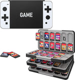 MoKo Funda para Almacenamiento de Switch Juegos Compatible con Nintendo Switch OLED/ Switch/ Switch Lite, Organizador de 72 Tarjetas Juego 24 Tarjetas SD Impermeable Estuche, Negro & Blanco